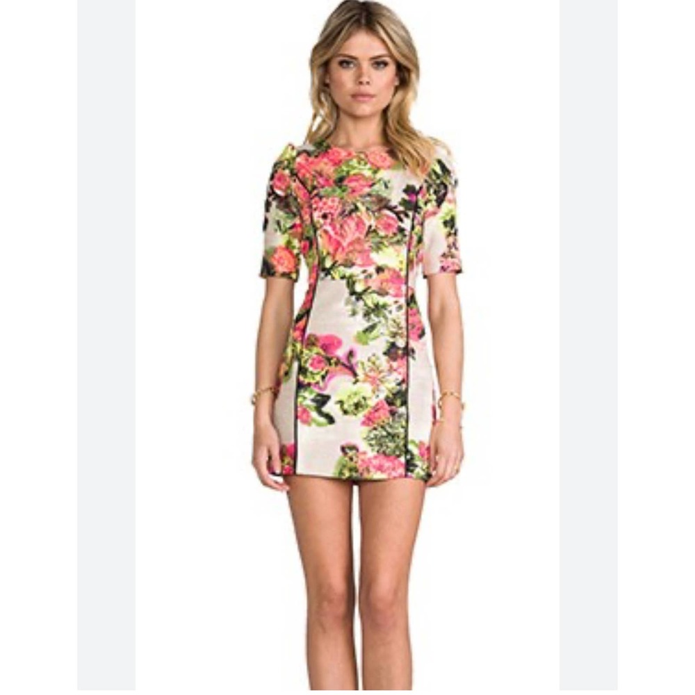 Revolve Line & Dot Organic Slim Botanical Garden Mini Dress Womens Size: S NWT